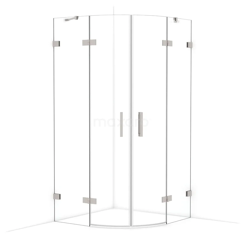 Diamond Shower enclosure | 100x100 cm Stainless steel Clear glass Pivot door Quarter round CDR21010420BR
