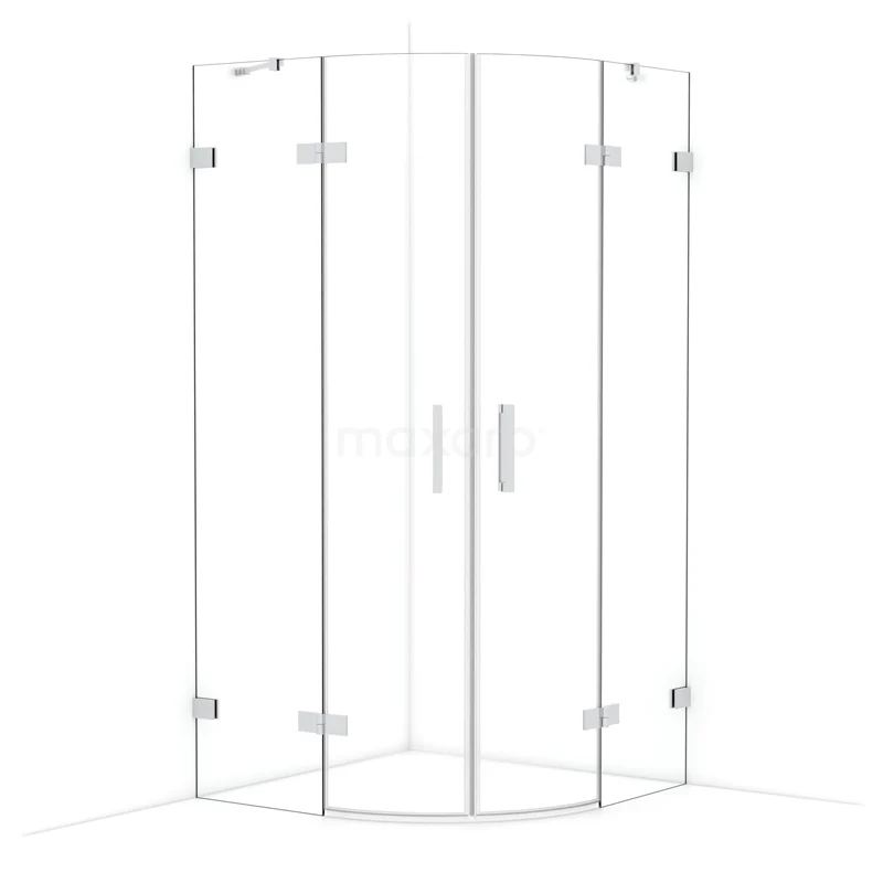 Diamond Shower enclosure | 100x100 cm Chrome Clear glass Pivot door Quarter round CDR21010420C