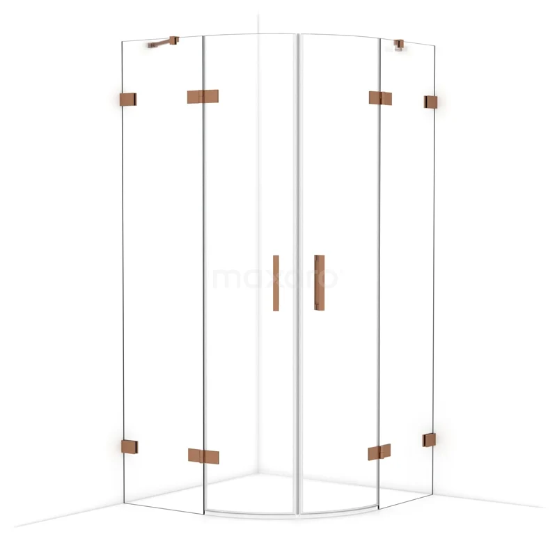 Diamond Douchecabine | 100x100 cm Glanzend koper Helder glas Draaideur Kwartrond CDR21010420GKP Diamond Douchecabine | 100x100 cm Glanzend koper Helder glas Draaideur Kwartrond CDR21010420GKP