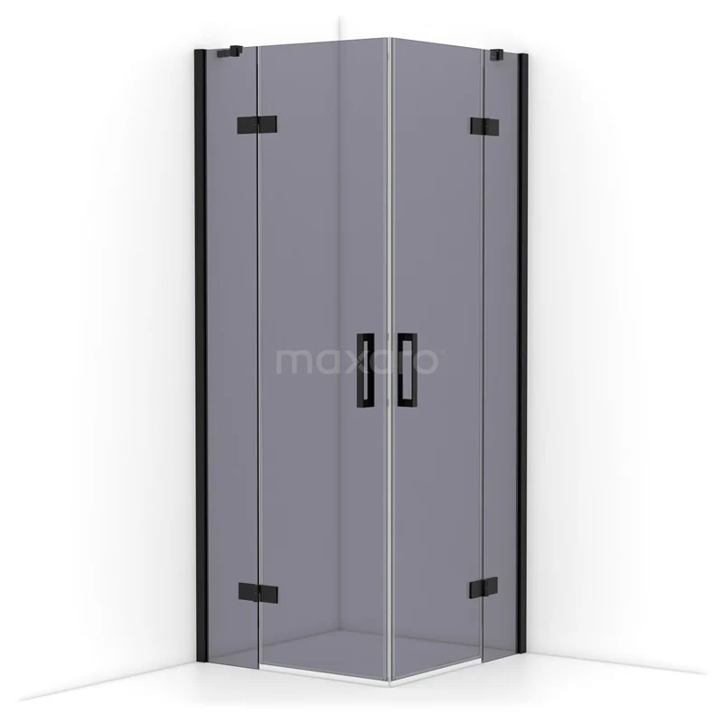 Diamond Shower cabin | 80x80 cm Matte black Smoke glass Pivot door Square CDD3535411MB Diamond Shower cabin | 80x80 cm Matte black Smoke glass Pivot door Square CDD3535411MB