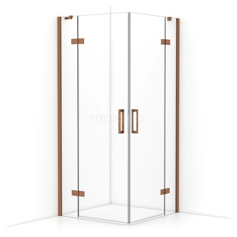 Diamond Shower enclosure | 90x90 cm Copper Clear glass Pivot door Square CDD3636410KP