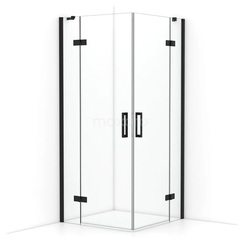 Diamond Shower enclosure | 90x90 cm Matte black Clear glass Pivot door Square CDD3636410MB