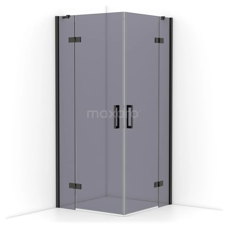 Diamond Shower enclosure | 90x90 cm Black chrome Smoke glass Pivot door Square CDD3636411BCN