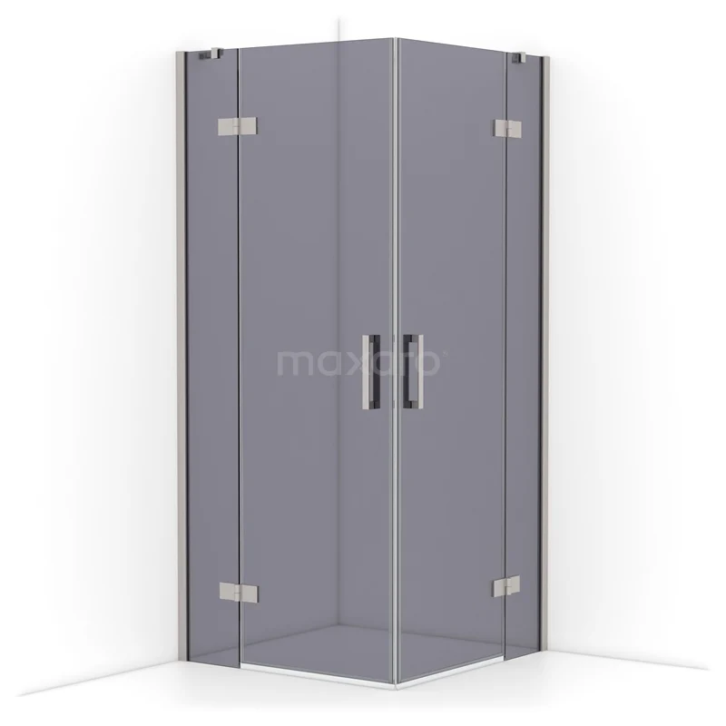 Diamond Shower enclosure | 90x90 cm Stainless steel Smoke glass Pivot door Square CDD3636411BR