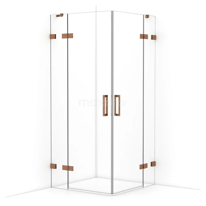 Diamond Shower enclosure | 90x90 cm Copper Clear glass Pivot door Square CDD3636420KP