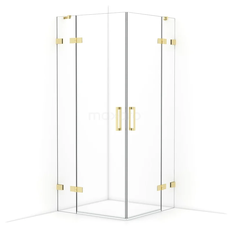 Diamond Shower enclosure | 90x90 cm Light gold Clear glass Pivot door Square CDD3636420LG