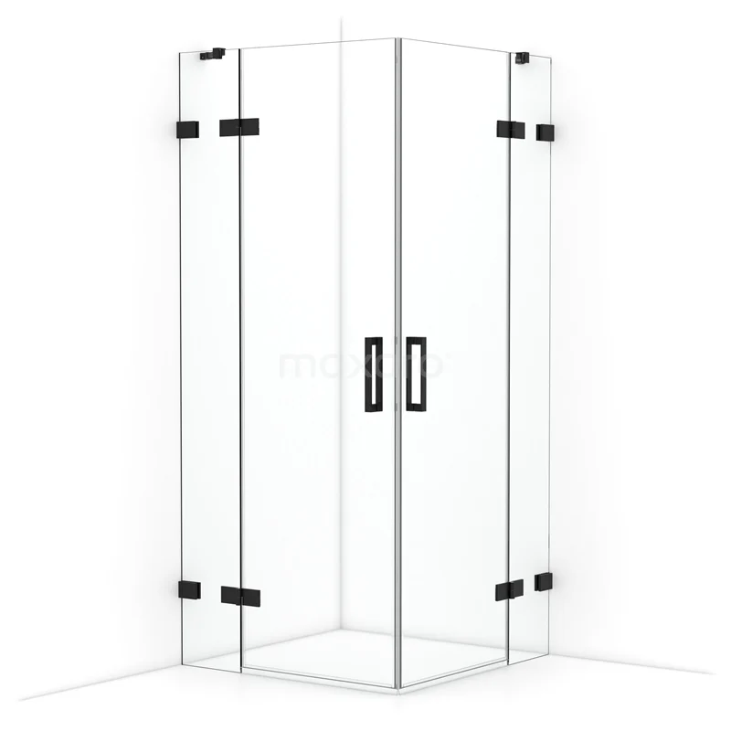 Diamond Shower enclosure | 90x90 cm Matte black Clear glass Pivot door Square CDD3636420MB
