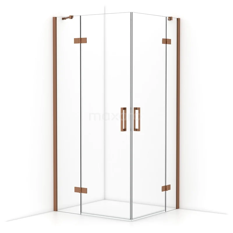 Diamond Shower enclosure | 100x90 cm Copper Clear glass Pivot door Rectangle CDD4636410KP