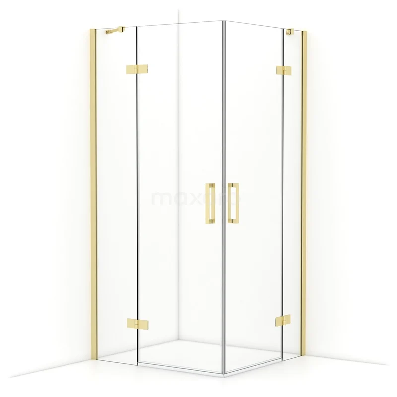 Diamond Shower enclosure | 100x90 cm Light gold Clear glass Pivot door Rectangle CDD4636410LG
