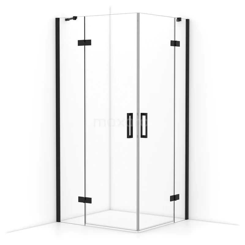 Diamond Shower enclosure | 100x90 cm Matte black Clear glass Pivot door Rectangle CDD4636410MB