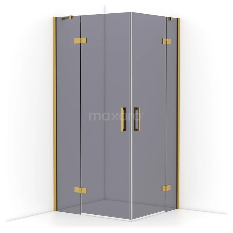 Diamond Shower enclosure | 100x90 cm Gold Smoke glass Pivot door Rectangle CDD4636411GG