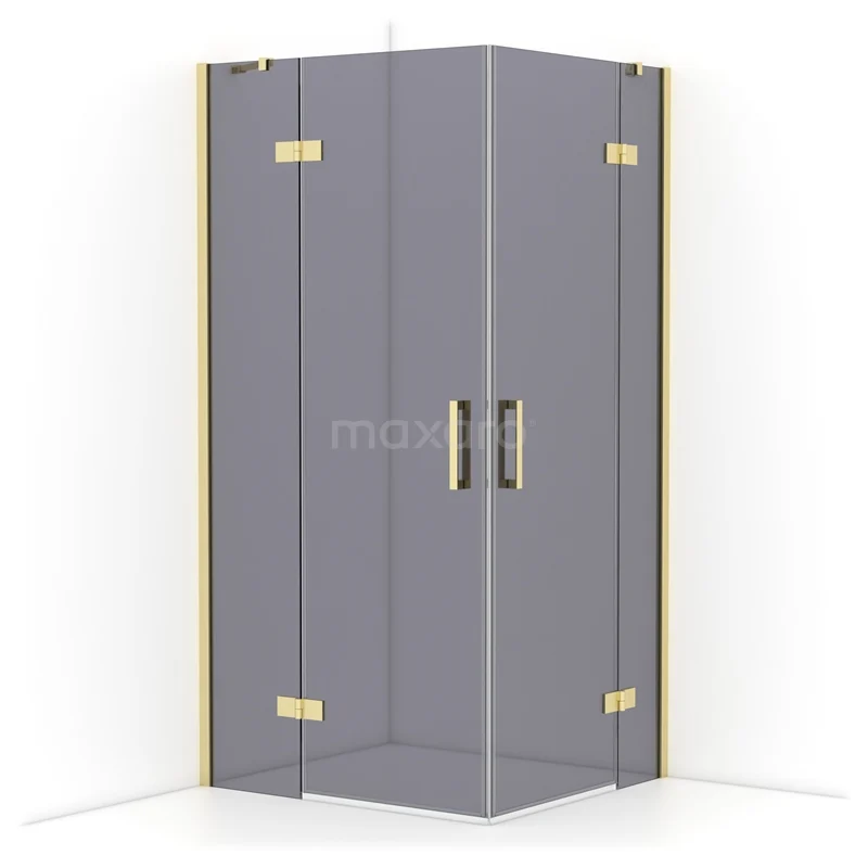 Diamond Shower enclosure | 100x90 cm Light gold Smoke glass Pivot door Rectangle CDD4636411LG