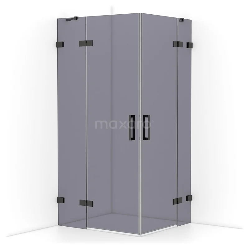 Diamond Shower enclosure | 100x90 cm Black chrome Smoke glass Pivot door Rectangle CDD4636421BC