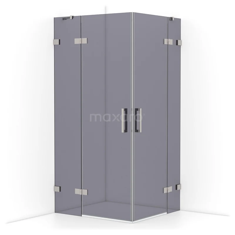 Diamond Shower enclosure | 100x90 cm Stainless steel Smoke glass Pivot door Rectangle CDD4636421BR