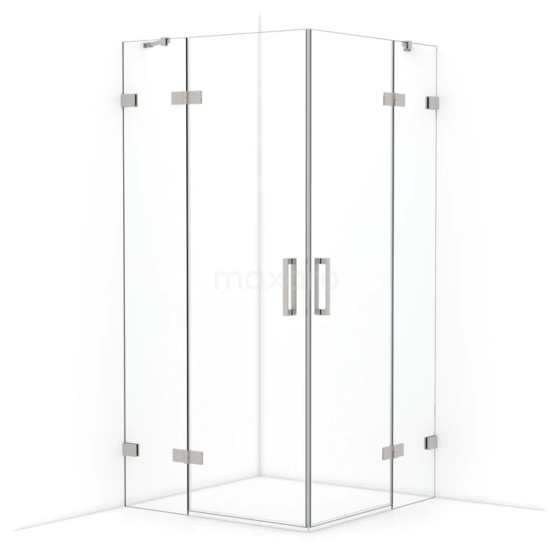 Diamond Shower enclosure | 100x100 cm Stainless steel Clear glass Pivot door Square CDD4646420BR