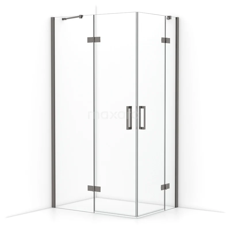 Diamond Shower enclosure | 110x80 cm Black metal Clear glass Pivot door Rectangle CDD6535410ZMN