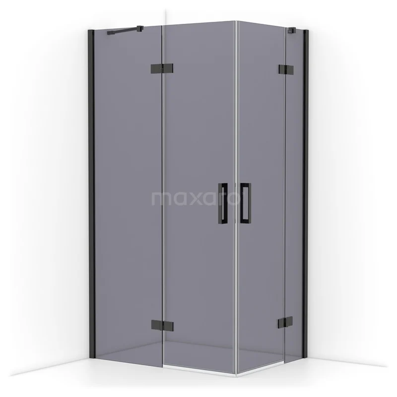 Diamond Shower enclosure | 110x80 cm Black chrome Smoke glass Pivot door Rectangle CDD6535411BCN