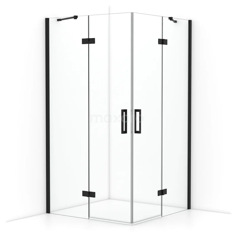 Diamond Shower enclosure | 110x110 cm Matte black Clear glass Pivot door Square CDD6565410MB