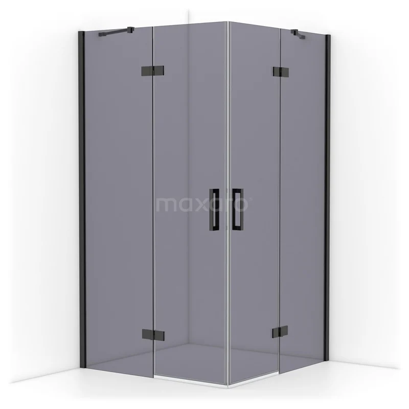 Diamond Shower enclosure | 110x110 cm Black chrome Smoke glass Pivot door Square CDD6565411BCN