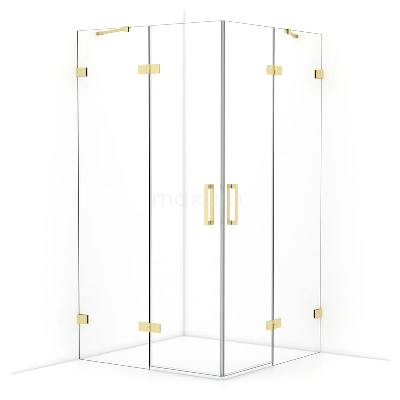 Diamond Shower enclosure | 110x110 cm Light gold Clear glass Pivot door Square CDD6565420LG