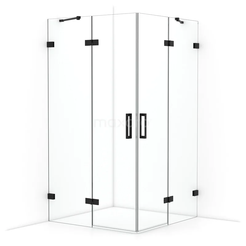Diamond Shower enclosure | 110x110 cm Matte black Clear glass Pivot door Square CDD6565420MB