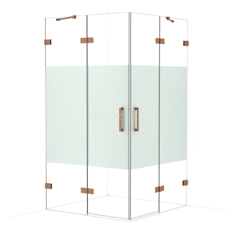 Diamond Shower cabin | 110x110 cm Copper Clear with matt strip Pivot door Square CDD6565423KP Diamond Shower cabin | 110x110 cm Copper Clear with matt strip Pivot door Square CDD6565423KP