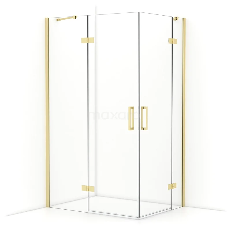 Diamond Shower enclosure | 120x90 cm Light gold Clear glass Pivot door Rectangle CDD6636410LG