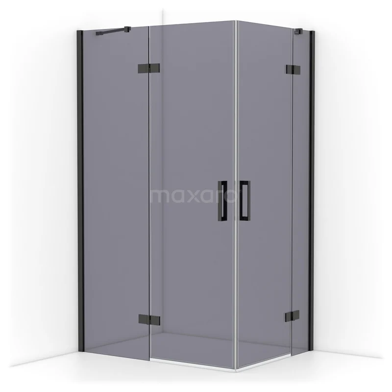 Diamond Shower enclosure | 120x90 cm Black chrome Smoke glass Pivot door Rectangle CDD6636411BCN