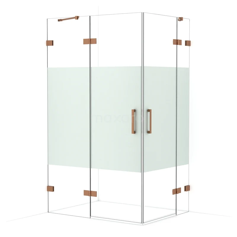 Diamond Shower enclosure | 120x90 cm Copper Clear with matt strip Pivot door Rectangle CDD6636423KP