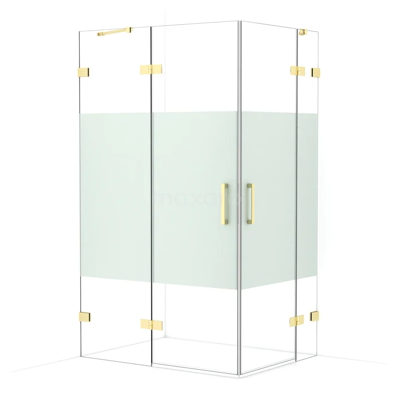 Diamond Shower enclosure | 120x90 cm Light gold Clear with matt strip Pivot door Rectangle CDD6636423LG