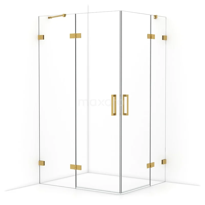 Diamond Shower enclosure | 120x100 cm Gold Clear glass Pivot door Rectangle CDD6646420GG