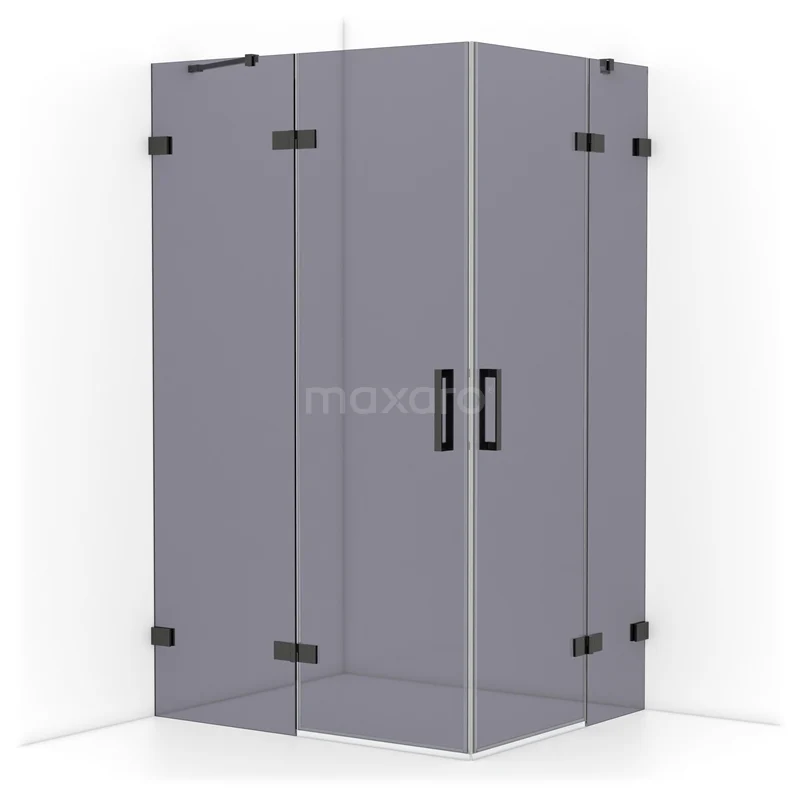 Diamond Shower enclosure | 120x100 cm Black chrome Smoke glass Pivot door Rectangle CDD6646421BC