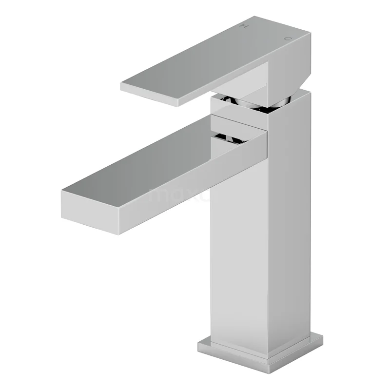 Balance Waschbeckenarmatur Unterputz | Chrom | Einhebelmischer F2401A Viereckige chromatische Waschbeckenarmatur mit klaren Linien, modernem Design und wassersparender Funktion für ein stilvolles Badezimmer.