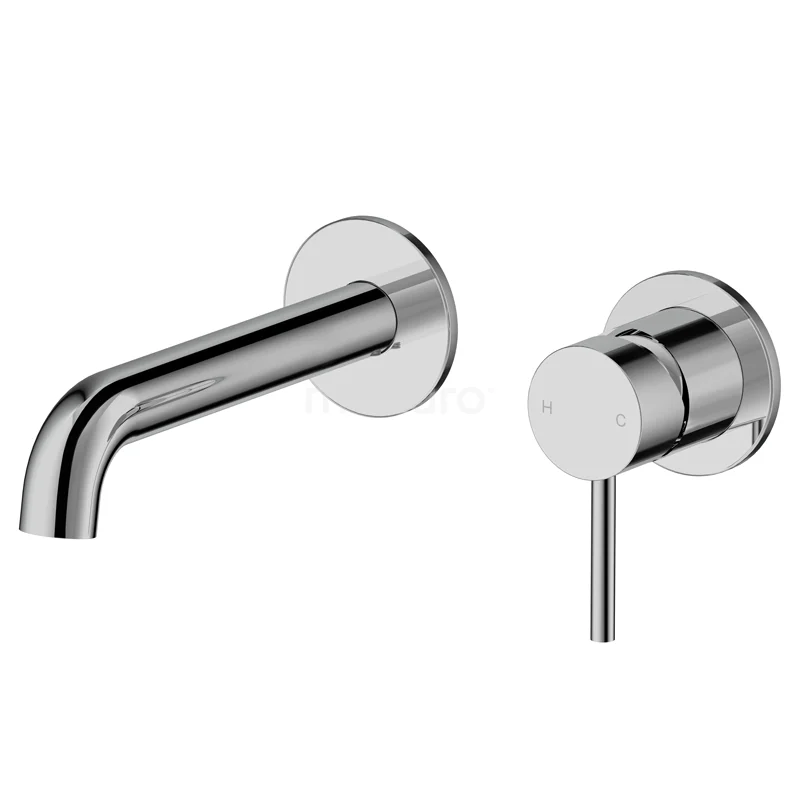 Balance Waschbeckenarmatur Unterputz | Chrom | Einhebelmischer F2504A Chromierte Einbau-Waschbeckenarmatur, modernes Design mit runden Knöpfen und Wandmontage, ideal für einen klaren Badezimmerstil.