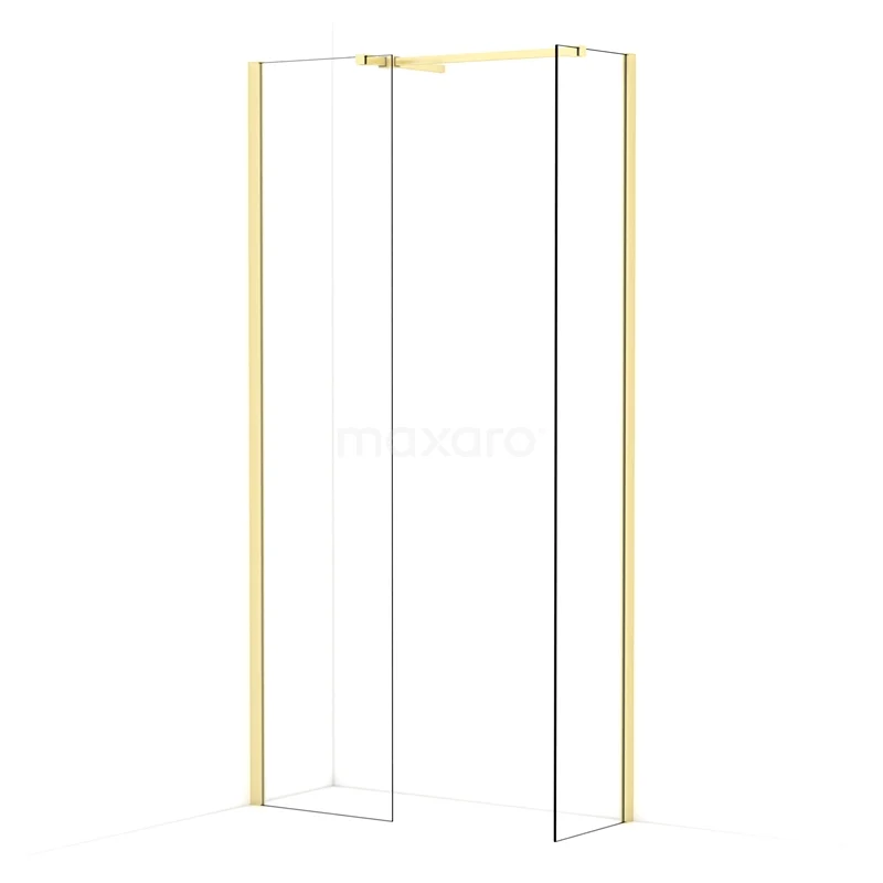 Diamond Walk-in shower | 50x40 cm Light gold Clear glass 2 fixed walls IDB0504510LG