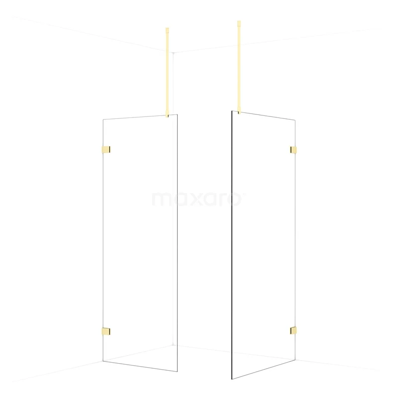 Diamond begehbare Dusche | 100x80 cm Helles Gold 2 feste Wände IDB0810920LG Diamond begehbare Dusche | 100x80 cm Helles Gold 2 feste Wände IDB0810920LG