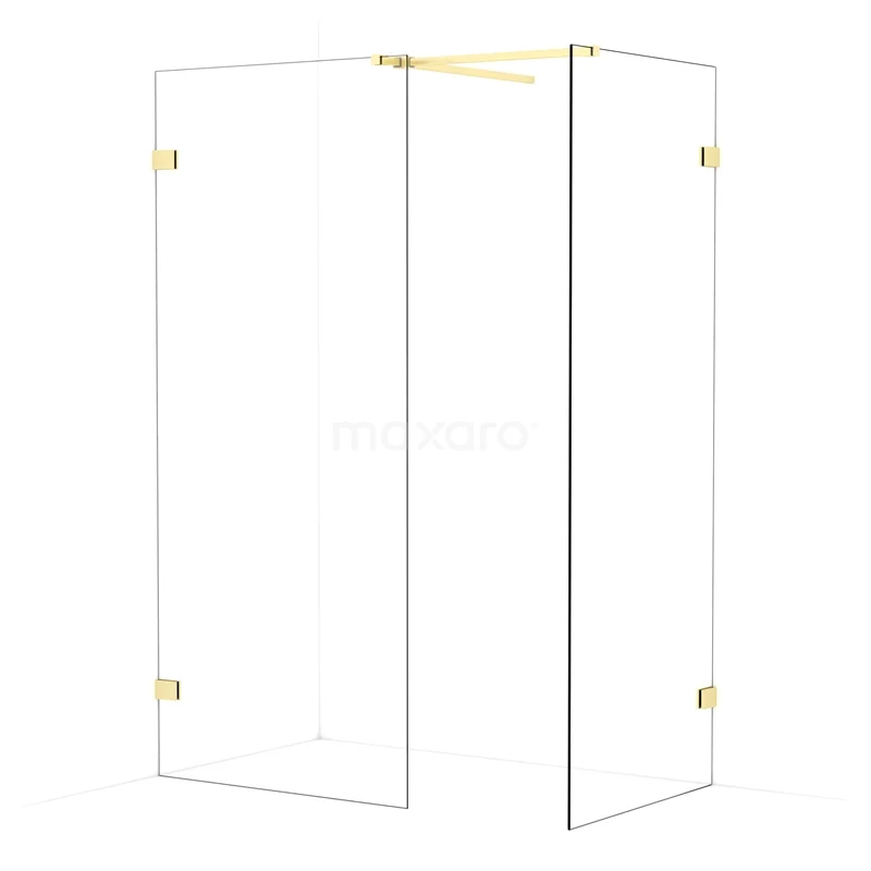 Diamond begehbare Dusche | 90x80 cm Helles Gold 2 feste Wände IDB0908520LG Diamond begehbare Dusche | 90x80 cm Helles Gold 2 feste Wände IDB0908520LG