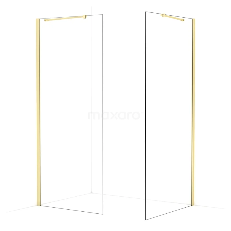 Diamond begehbare Dusche | 100x90 cm Helles Gold 2 feste Wände IDB0910410LG Diamond begehbare Dusche | 100x90 cm Helles Gold 2 feste Wände IDB0910410LG