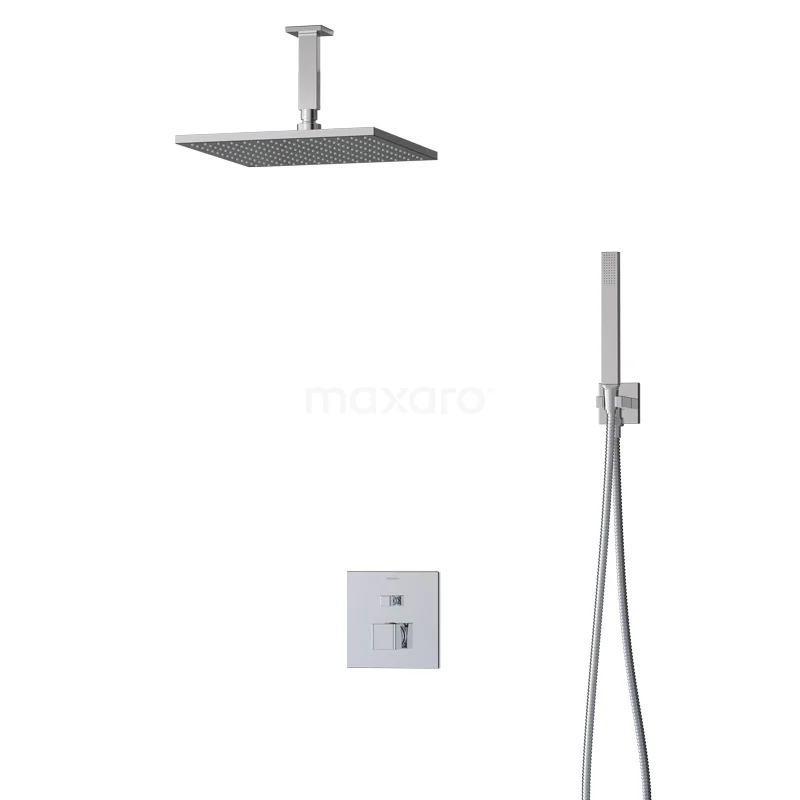 Cubic Rain shower Built-in | Chrome 30 cm Rain shower Single lever BIC22-00022