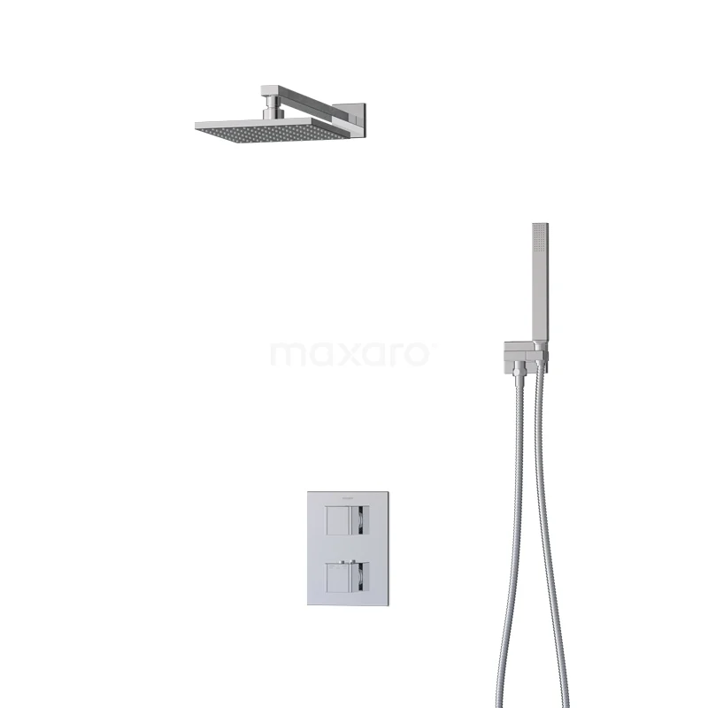 Cubic Rain shower Built-in | Chrome 20 cm Rain shower Thermostatic BIC22-00029