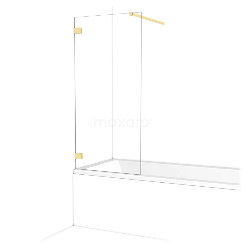 Diamond Bath screen | 70 cm Light Gold Clear glass BDA07120LG