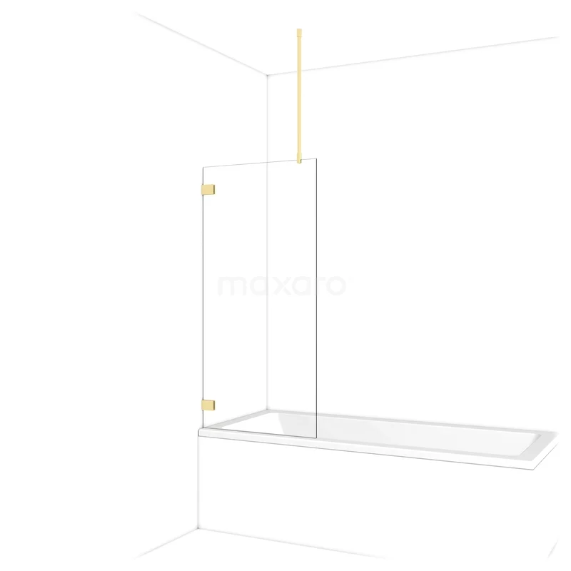 Diamond Bath screen | 70 cm Light Gold Clear glass BDA07720LG