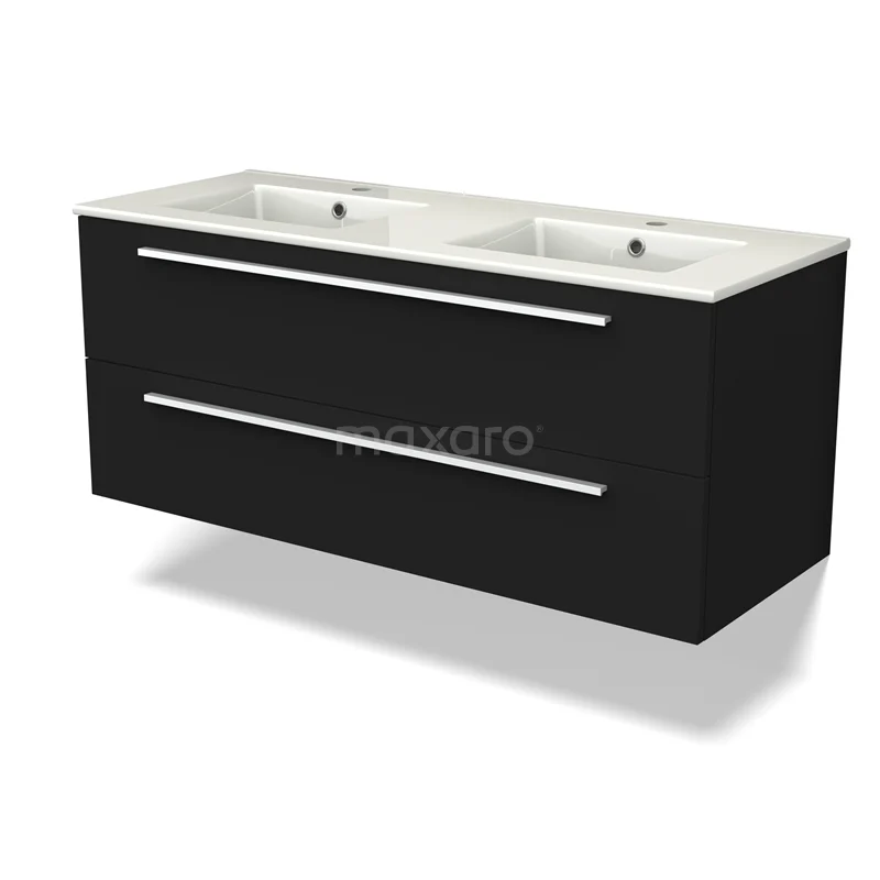 Canto Vanity units with basin | 120 cm Black front Ceramic 2 Stacked drawers BMW02-00046
