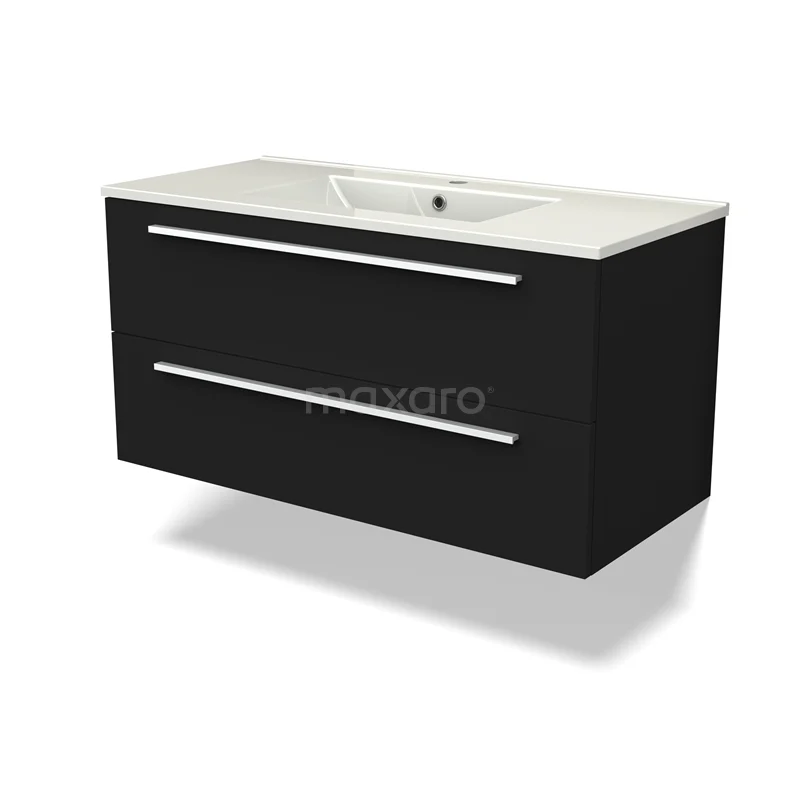 Canto Vanity units with basin | 100 cm Black front Ceramic 2 Stacked drawers BMW02-00033