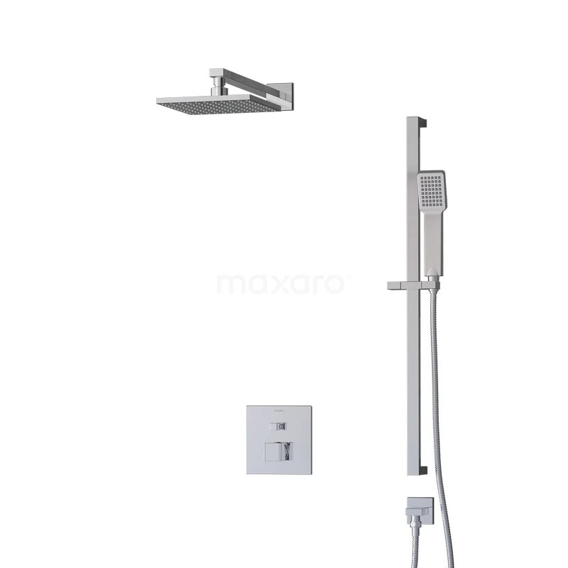 Cubic Rain shower Built-in | Chrome 20 cm Rain shower Single lever BIC22-00310