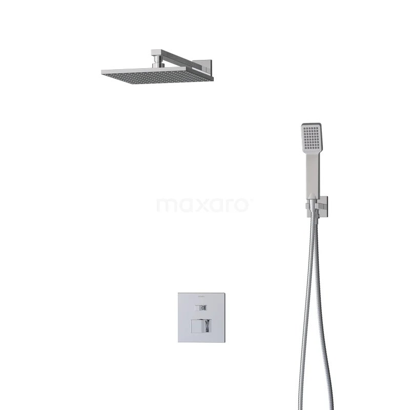 Cubic Rain shower Built-in | Chrome 25 cm Rain shower Single lever BIC22-00370