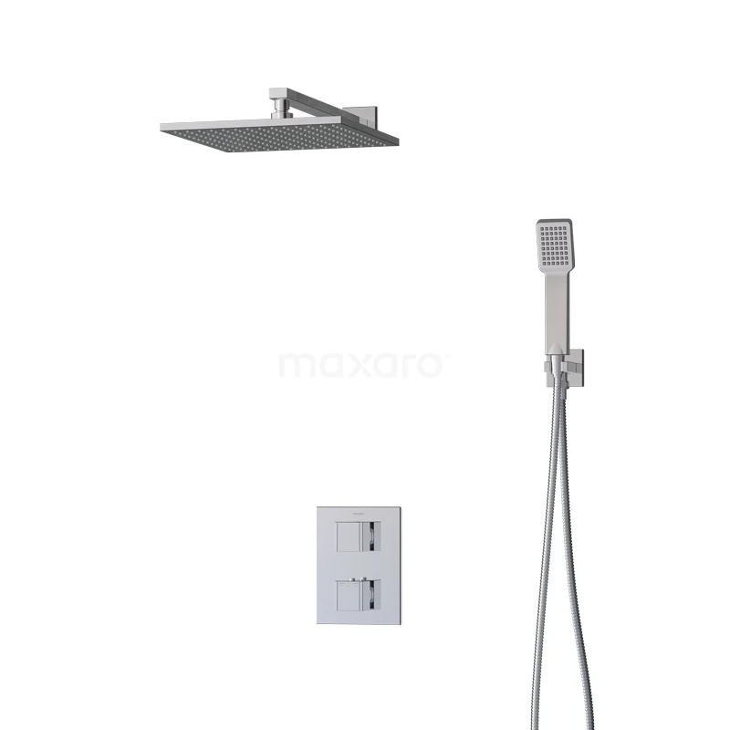 Cubic Rain shower Built-in | Chrome 30 cm Rain shower Thermostatic BIC22-00373