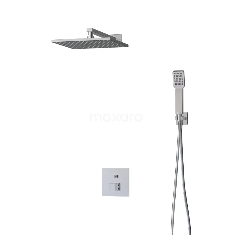 Cubic Rain shower Built-in | Chrome 30 cm Rain shower Single lever BIC22-00374