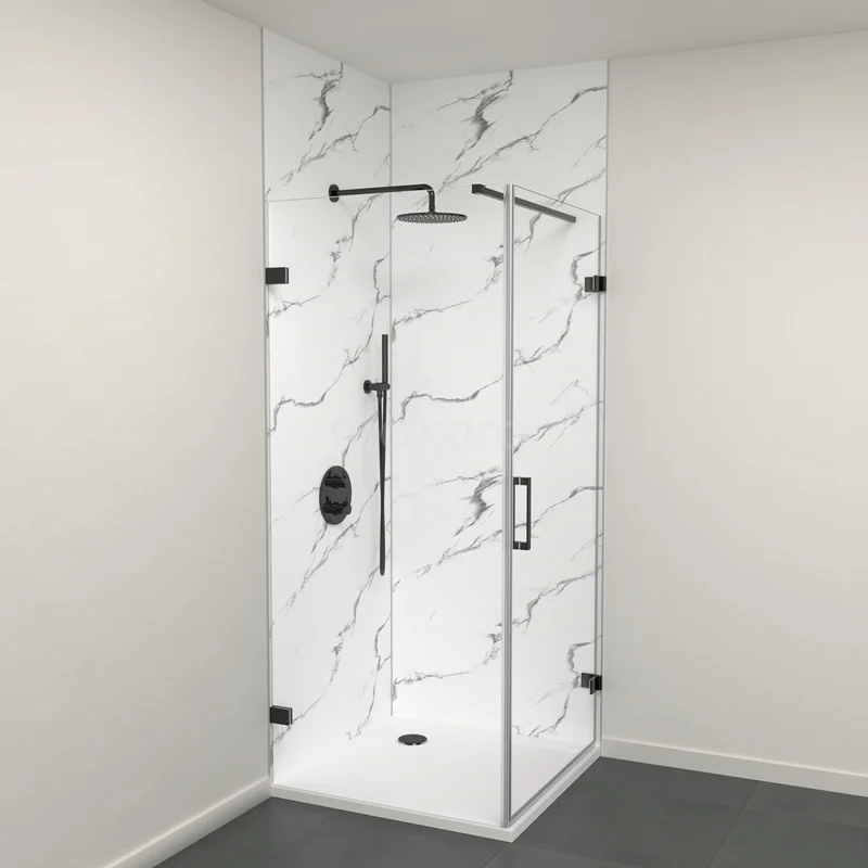 SPC-Wandplatten-Set | 90x90x260 cm | Weißer Marmor WP01-2609-02-01 SPC-Wandplatten-Set | 90x90x260 cm | Weißer Marmor WP01-2609-02-01