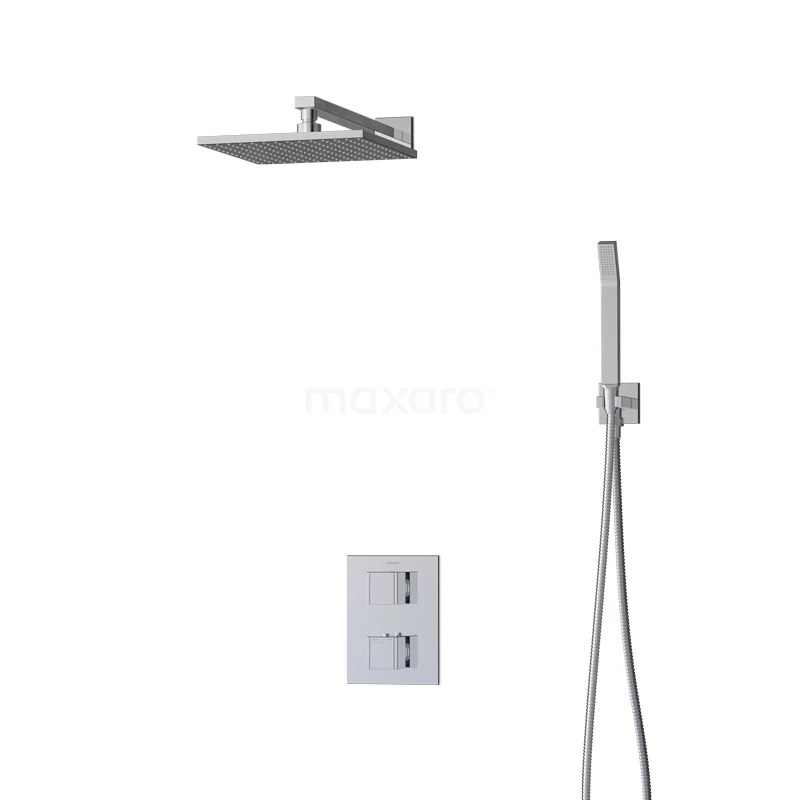 Cubic Rain shower Built-in | Chrome 25 cm Rain shower Thermostatic BIC22-00397